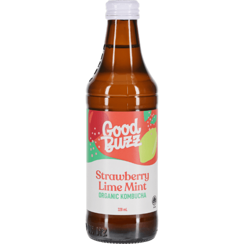 Good Buzz Strawberry Lime Mint Organic Kombucha