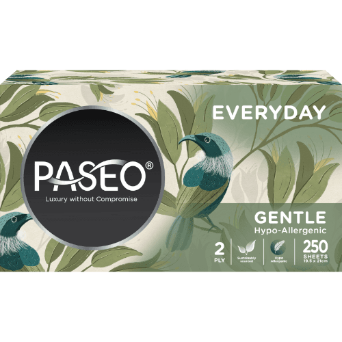 Paseo Gentle Hypo-Allergenic 2 Ply White Tissues