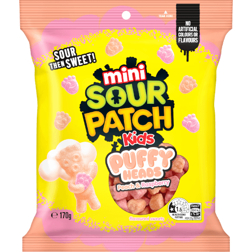 Sour Patch Kids Mini Peach & Raspberry Puffy Heads