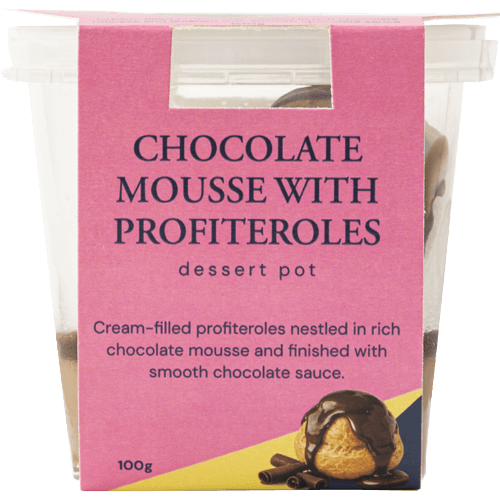 Rocket Foods Chocolate Mousse With Profiteroles Dessert Pot