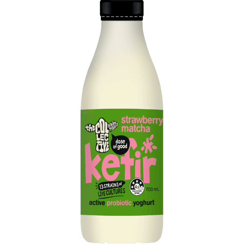 The Collective Strawberry Matcha Kefir Pourable Probiotic Yoghurt