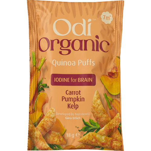 Odi Organic Carrot Pumpkin & Kelp Quinoa Puffs 7m+
