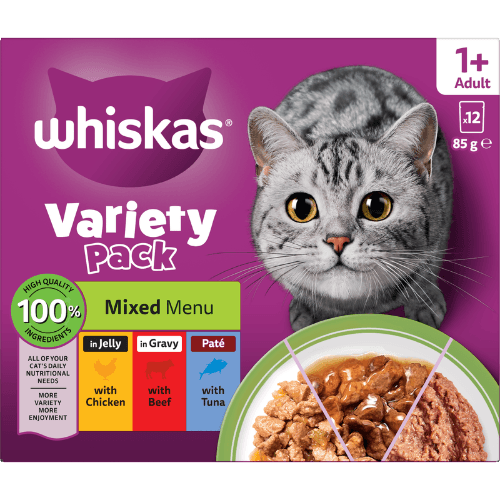 Whiskas Variety Pack Mixed Menu Wet Pouches Cat Food