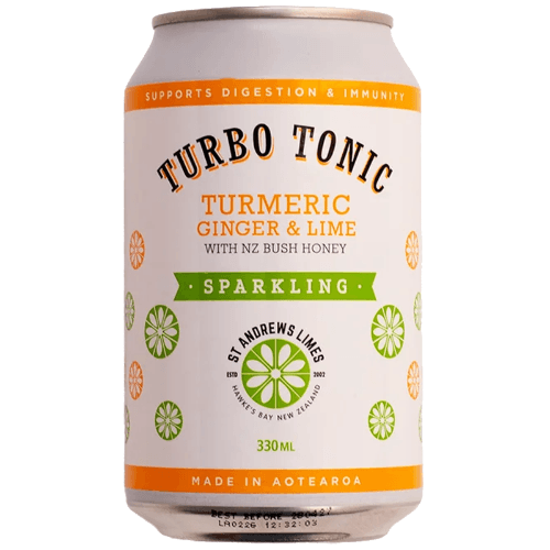 St Andrews Limes Sparkling Turbo Tonic Turmeric Ginger & Lime Sparkling Drink