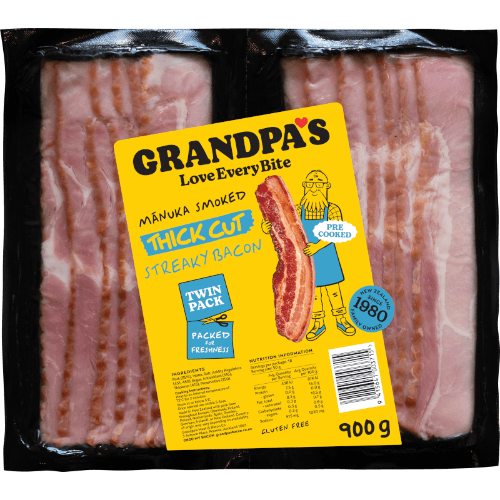 Grandpa's Manuka Smoked Thick Cut Streaky Bacon