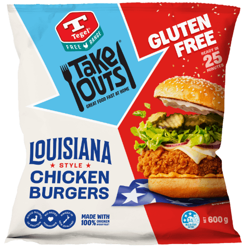Tegel Take Outs Louisiana Style Gluten Free Chicken Burgers