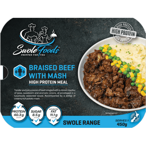 Swolefoods Braised Beef with Mash Ready Meal