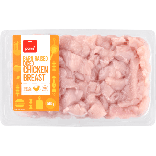 Pams Barn Raised Diced Chicken Breast