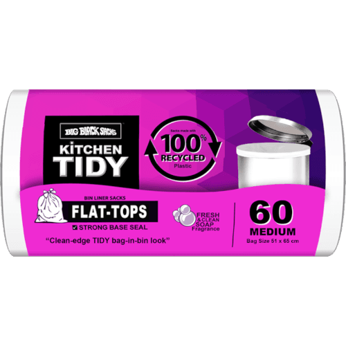 Big Black Sacks Flat -Tops Kitchen Tidy Bin Liner Medium