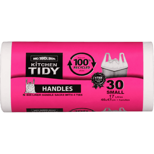 Big Black Sacks Kitchen Tidy Liners Small 35 L with Handles
