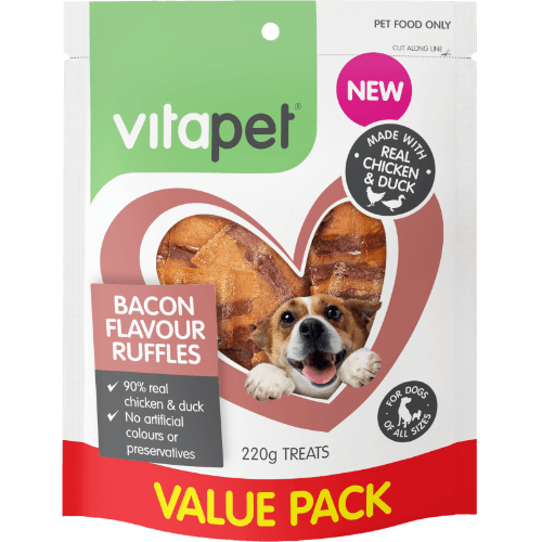 VitaPet Bacon Flavoured Ruffles Dog Treats