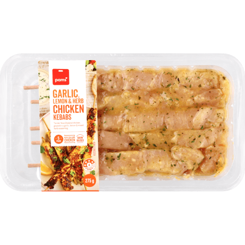 Pams Garlic Lemon & Herb Chicken Kebabs