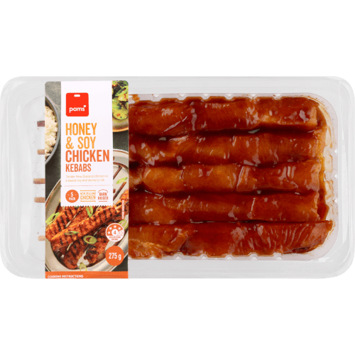 Pams Honey & Soy Chicken Kebabs