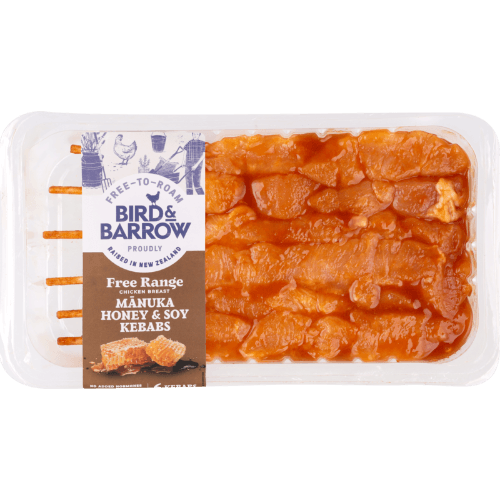 Bird & Barrow Manuka Honey Soy Free Range Chicken Kebabs