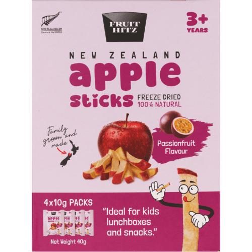 Fruit Hitz Passionfruit Flavour 3+ Years Freeze Dried Apple Sticks
