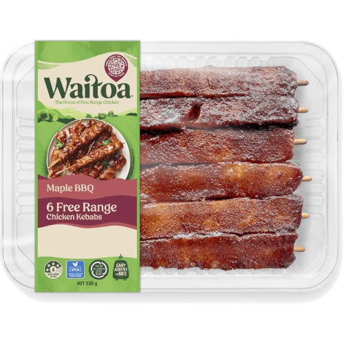 Waitoa Fresh Chicken Maple BBQ Kebab