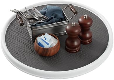 Copco 255-0186 Non-Skid Lazy Susan Turntable for Pantry Cabinets, 46 cm (White/Grey)