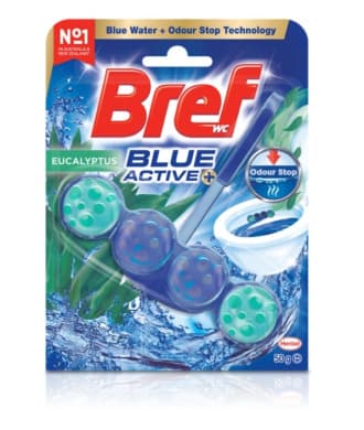 Bref Blue Active Eucalyptus Toilet Rim Block Mega Pack 3 x 50g (Odour Stop Technology)