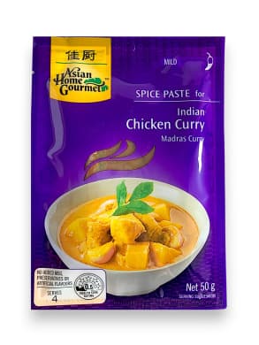 Asian Home Gourmet Spice Paste for Indian Chicken Curry (Madras Curry) 50g