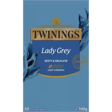 Twinings Lady Grey Flavoured Black Tea (50 bags, 100g)