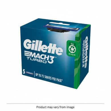 Gillette Mach3 Turbo 3D Replacement Cartridges 5-Pack