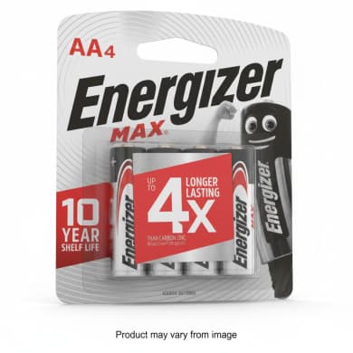 Energizer MAX AA Alkaline Batteries (LR6) 1.5V – 4 Pack