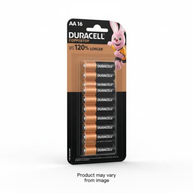 Duracell Coppertop AA Alkaline Batteries 1.5V 16-Pack (AA16)