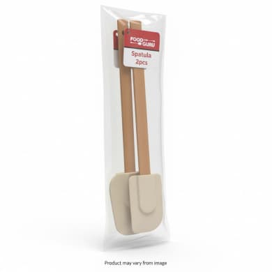 Food Guru 2-Pack Silicone Spatulas with Wooden Handles