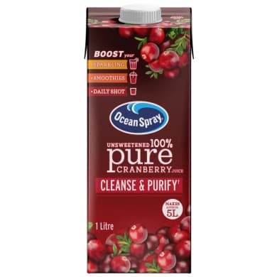 Ocean Spray Unsweetened 100% Pure Cranberry Juice 1 Litre
