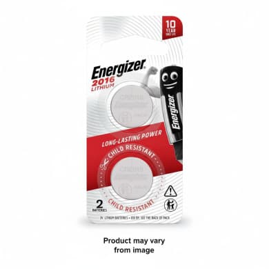 Energizer CR2016 3V Lithium Coin Battery (2 Pack)