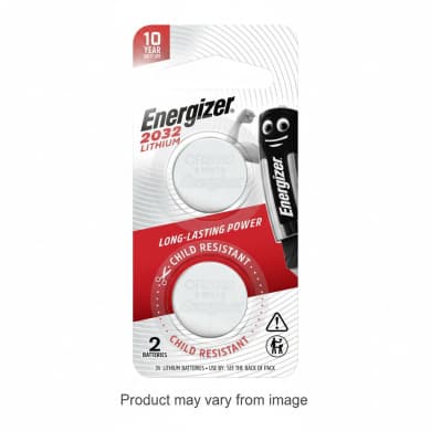 Energizer CR2032 3V Lithium Coin Cell Batteries (2 Pack) — 10-Year Shelf Life, Child-Resistant