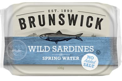 Brunswick Wild Sardines in Spring Water (No Added Salt) 106g