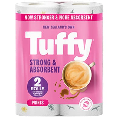 Tuffy Strong & Absorbent Paper Towels Prints - 2 Rolls (2-Ply)