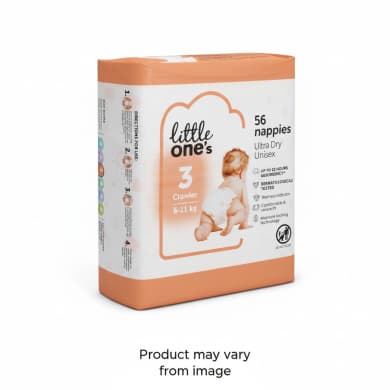 little one's Size 3 Crawler Nappies 6–11 kg – Unisex 56 Pack