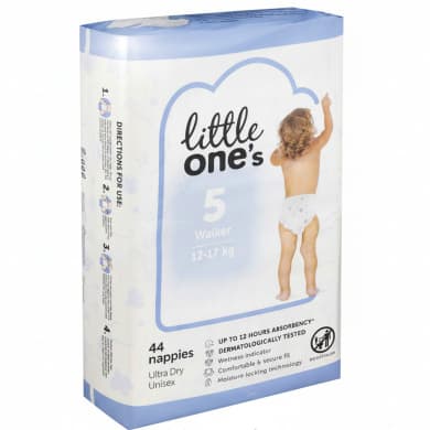 little one's Walker Nappies Size 5 (12–17 kg) Unisex | Ultra Dry 44 Pack
