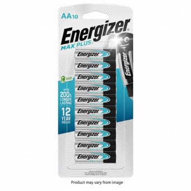 Energizer MAX Plus AA Alkaline Batteries 1.5V (LR6) — 10 Pack (AA10)