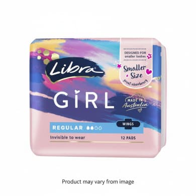 Libra Girl Regular Pads with Wings (Small Size) - 12 Pack