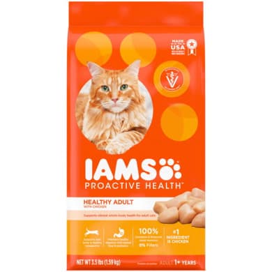 IAMS Proactive Health Healthy Adult Dry Cat Food with Chicken (1.59kg)