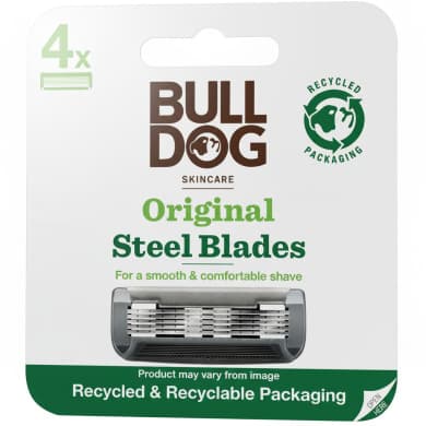 Bulldog Original Steel Blades Razor Refill Cartridges — 4-Pack (5 Blades per Cartridge)