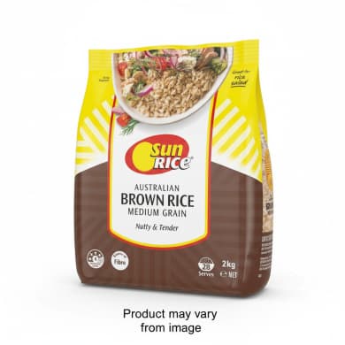 SunRice Australian Brown Rice Medium Grain 2kg