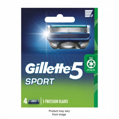 Gillette 5 Sport Replacement Razor Cartridges (4-Pack) – 5 Precision Blades