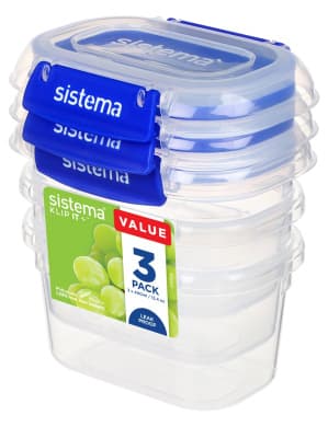 Sistema Klip It Plus Leak-Proof Rectangular Food Storage Containers 3 Pack (400ml)