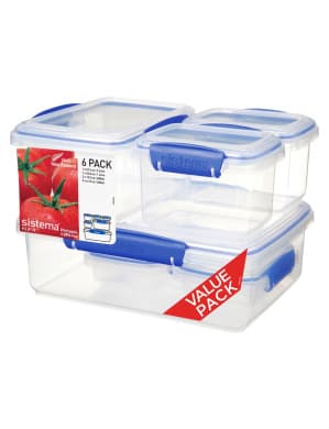 Sistema Klip It Plus Leak-Proof Food Storage Containers – 6 Pack