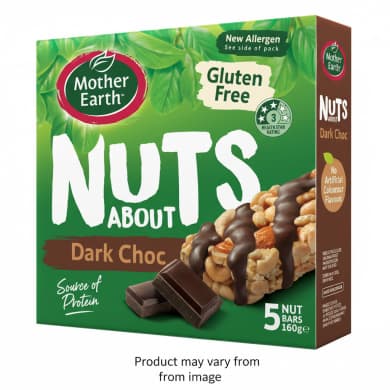 Mother Earth Nuts About Dark Choc Nut Bars (5 pack)