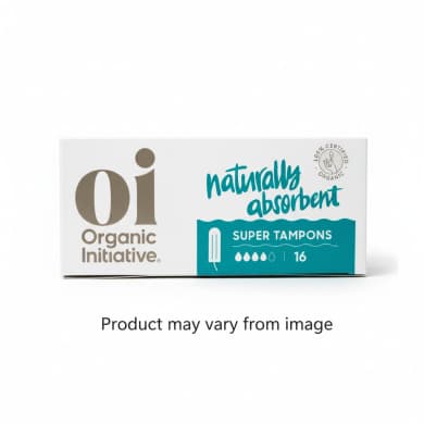 Oi Organic Initiative Super Tampons - 16 Pack (100% Certified Organic Cotton)
