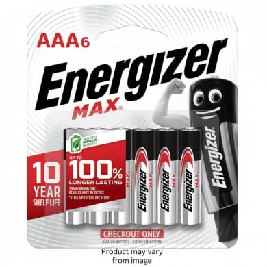 Energizer MAX AAA Alkaline Batteries (6 Pack) — Leak-Resistant, Long-Lasting