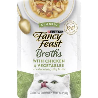 Purina Fancy Feast Broths With Chicken & Vegetables Gourmet Cat Complement Wet Food Pouch (40 g)