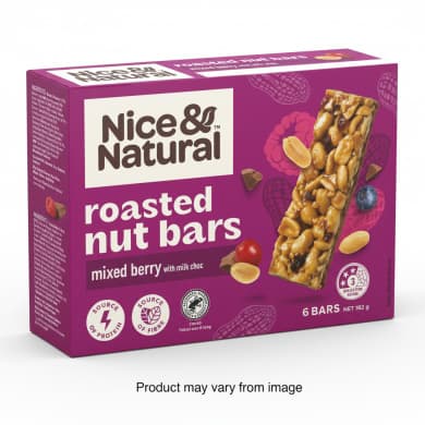 Nice & Natural Roasted Nut Bars - Mixed Berry