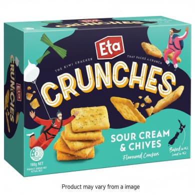 Eta Crunches Sour Cream & Chives Flavoured Crackers 160g