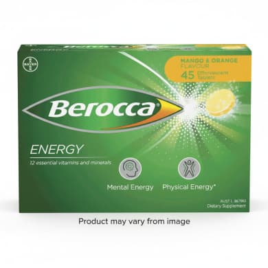 Berocca Energy Mango & Orange Effervescent Tablets (45 Tablets)